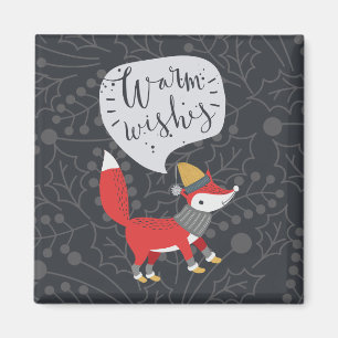 Niedlicher Weihnachtsfox Illustriert Fox Art Niedl Magnet