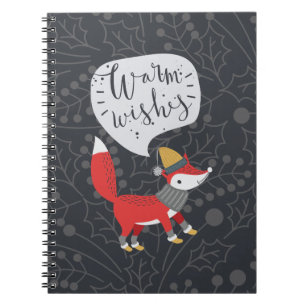 Niedlicher Weihnachtsfox Illustriert Fox Art Niedl Notizblock