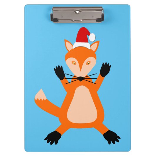 Niedlicher Weihnachtsfox Klemmbrett (Vorderseite)