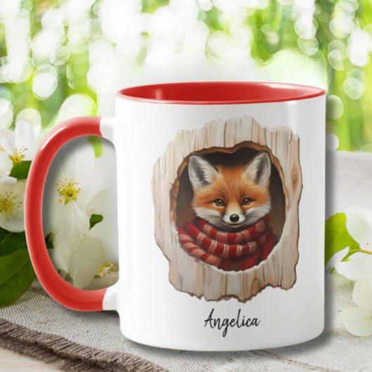 Niedlicher Weihnachtsfox mit maßgeschneiderter Wei Tasse