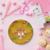 Niedlicher Weihnachtsfox Pappteller (Party)