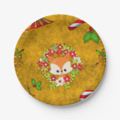 Niedlicher Weihnachtsfox Pappteller (Vorderseite)