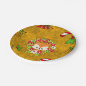 Niedlicher Weihnachtsfox Pappteller (Schrägansicht)