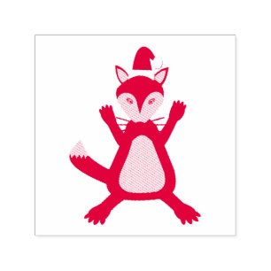 Niedlicher Weihnachtsfox Permastempel