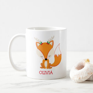 Niedlicher Weihnachtsfox Personalisierte Tasse