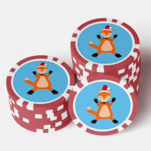 Niedlicher Weihnachtsfox Pokerchips