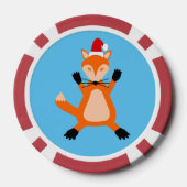 Niedlicher Weihnachtsfox Pokerchips (Rückseite)