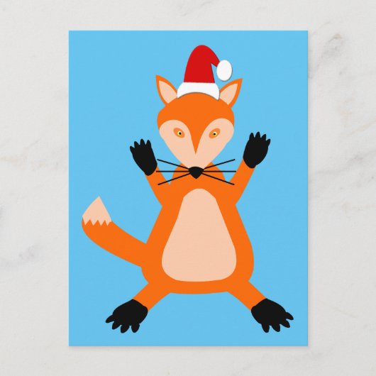 Niedlicher Weihnachtsfox Postkarte (Vorderseite)
