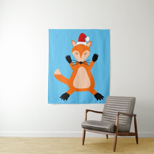 Niedlicher Weihnachtsfox Wandteppich (Beispiel)