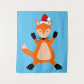 Niedlicher Weihnachtsfox Wandteppich (Vorderseite)