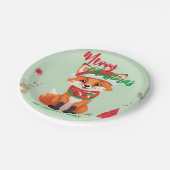 Niedlicher Weihnachtsfox Weihnachten Weihnachtsfei Pappteller (Schrägansicht)