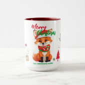 Niedlicher Weihnachtsfox Weihnachten Weihnachtsfei Tasse (Zentrum)