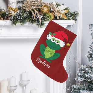 Niedlicher Weihnachtsfrosch Großer Weihnachtsstrumpf