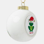 Niedlicher Weihnachtsfrosch Keramik Kugel-Ornament (Links)