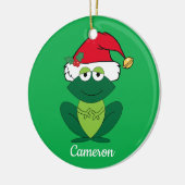 Niedlicher Weihnachtsfrosch Keramik Ornament (Links)
