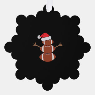 Niedlicher Weihnachtsfußball Snowman Weihnachtsman Ornament Karte