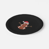 Niedlicher Weihnachtsfußball Snowman Weihnachtsman Pappteller (Schrägansicht)
