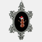 Niedlicher Weihnachtsfußball Snowman Weihnachtsman Schneeflocken Zinn-Ornament (Links)