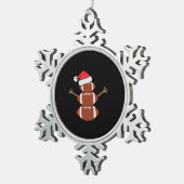 Niedlicher Weihnachtsfußball Snowman Weihnachtsman Schneeflocken Zinn-Ornament (Rechts)