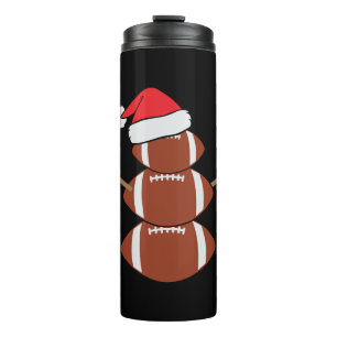 Niedlicher Weihnachtsfußball Snowman Weihnachtsman Thermosbecher