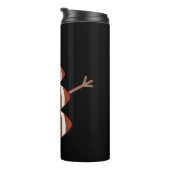 Niedlicher Weihnachtsfußball Snowman Weihnachtsman Thermosbecher (Nach rechts gedreht)