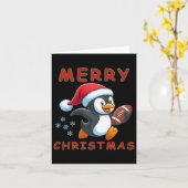 Niedlicher Weihnachtsfußballpinguin Karte (Gelbe Blume)