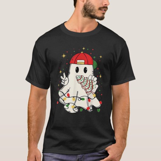 Niedlicher Weihnachtsgeister Tree Funny Weihnachte T-Shirt (Vorderseite)