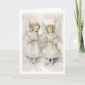 Niedlicher Weihnachtsgel Feiertagskarte (Vorderseite)