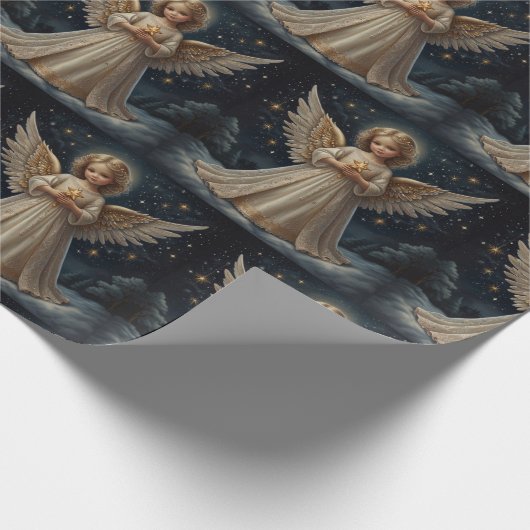 Niedlicher Weihnachtsgel Geschenkpapier (Ecke)