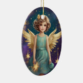 Niedlicher Weihnachtsgel Keramik Ornament (Rechts)