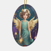 Niedlicher Weihnachtsgel Keramik Ornament (Links)