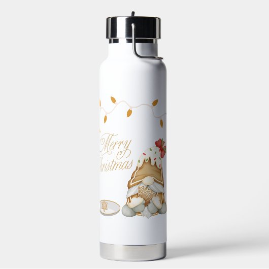 Niedlicher Weihnachtsgenom essen Weihnachtskoch Trinkflasche (Links)