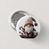 Niedlicher Weihnachtsgenom mit einer Candy Cane au Button (Vorne & Hinten)