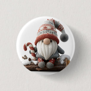 Niedlicher Weihnachtsgenom mit einer Candy Cane au Button