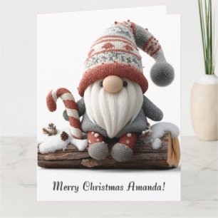 Niedlicher Weihnachtsgenom mit einer Candy Cane au Karte