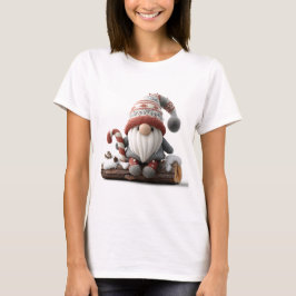 Niedlicher Weihnachtsgenom mit einer Candy Cane au T-Shirt