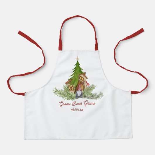 Niedlicher Weihnachtsgenom Sweet Gnome Personalize Schürze (Vorderseite)