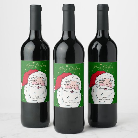 Niedlicher Weihnachtsgeschenk-Tag Weinetikett (Flaschen)
