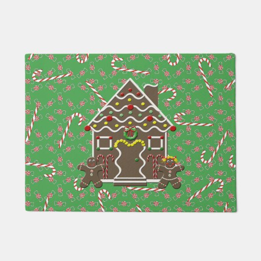 Niedlicher Weihnachtsgingerbrot Haustürmatte Fußmatte (Vorderseite)