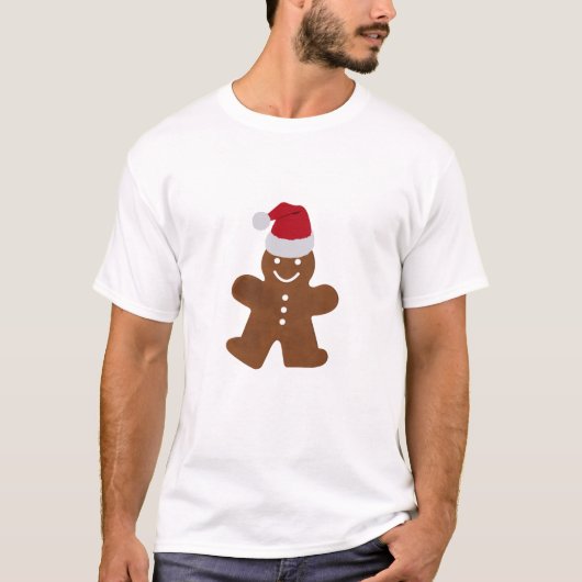 Niedlicher Weihnachtsgingerbrot Mann Cookie T-Shirt (Vorderseite)