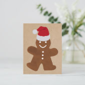 Niedlicher Weihnachtsgingerbrot Mann Cookies Kraft Feiertagspostkarte (Stehend Vorderseite)