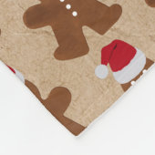 Niedlicher Weihnachtsgingerbrot Mann Cookies Kraft Fleecedecke (Ecke)