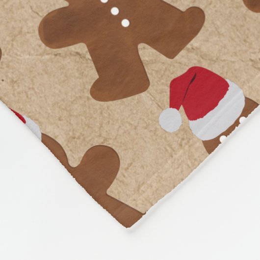 Niedlicher Weihnachtsgingerbrot Mann Cookies Kraft Fleecedecke (Ecke)