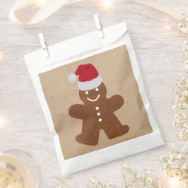 Niedlicher Weihnachtsgingerbrot Mann Cookies Kraft Geschenktütchen