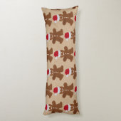 Niedlicher Weihnachtsgingerbrot Mann Cookies Kraft Seitenschläferkissen (Rückseite (Vertikal))