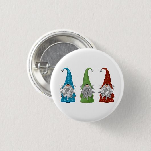 Niedlicher Weihnachtsgnome Button (Vorne & Hinten)