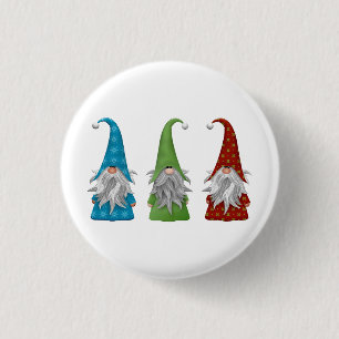 Niedlicher Weihnachtsgnome Button