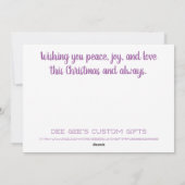 Niedlicher Weihnachtsgnome Feiertagskarte (Rückseite)