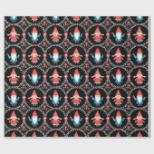 Niedlicher Weihnachtsgnome Geschenkpapier (Flach)