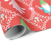 Niedlicher Weihnachtsgnome Geschenkpapier (Rolleneckpunkt)